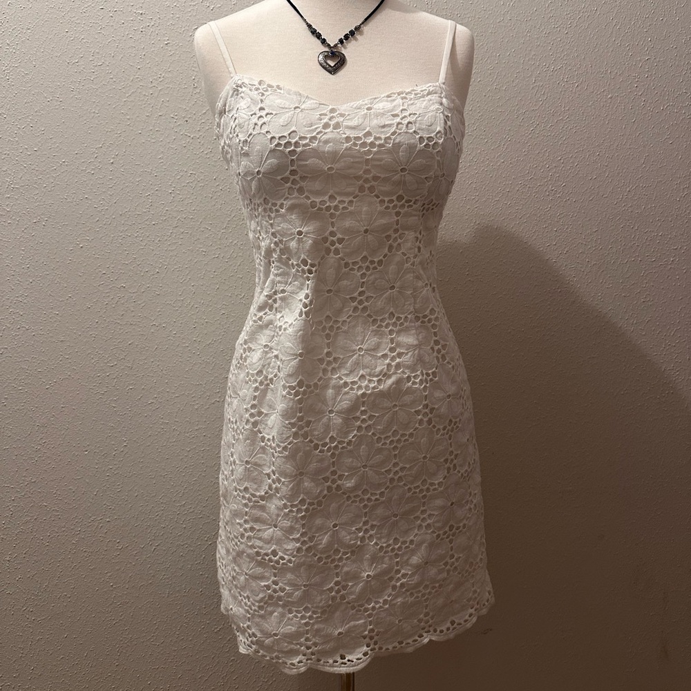 Lilly Pulitzer White Floral Lace Mini Dress